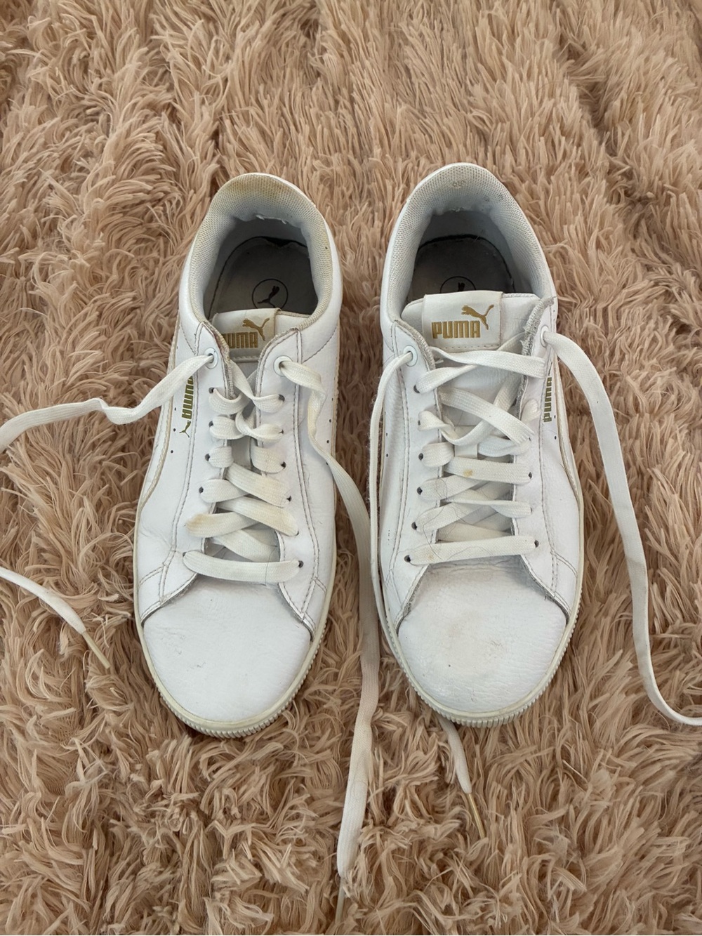 PUMA WHITE PLATFORM SNEAKERS SZ 9